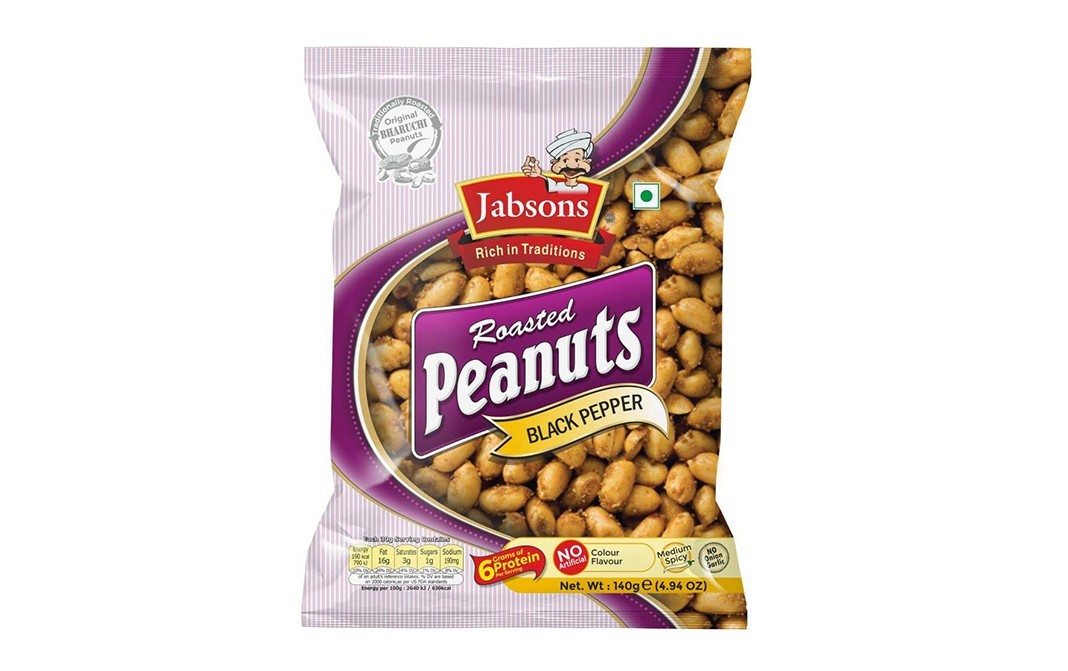 Jabsons Roasted Peanuts Black Pepper    Pack  140 grams